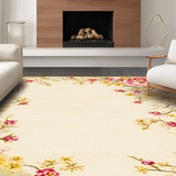 Ultra Soft Area Rug, Non Slip, Stain Resistant, Washable Area Rugs for Living Room, Bedroom, Serene Neutral Botanical Composition(Beige)