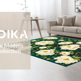 Ultra Soft Area Rug, Non Slip, Stain Resistant, Washable Area Rugs for Living Room, Bedroom, Delicate Floral Charm and Grace(White)