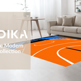Ultra Soft Area Rug, Non Slip, Stain Resistant, Washable Area Rugs for Living Room, Bedroom, Youthful Urban Sport Theme(Orange)