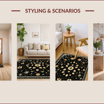 Ultra Soft Area Rug, Non Slip, Stain Resistant, Washable Area Rugs for Living Room, Bedroom, Vintage Celestial Moth(Black) - ODIKA