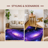 Ultra Soft Area Rug, Non Slip, Stain Resistant, Washable Area Rugs for Living Room, Bedroom, Cosmic Vibrant Celestial Pattern(Purple)