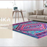 Ultra Soft Area Rug, Non Slip, Stain Resistant, Washable Area Rugs for Living Room, Bedroom, Whimsical Purple Pink Abstract Style(Blue)