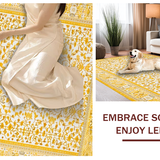 Ultra Soft Area Rug, Non Slip, Stain Resistant, Washable Area Rugs for Living Room, Bedroom, Timeless Vintage Tiled Composition(Yellow)