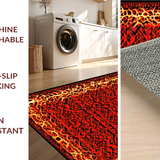 Ultra Soft Area Rug, Non Slip, Stain Resistant, Washable Area Rugs for Living Room, Bedroom, Bold Fiery Swirl Pattern(Red)