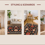 Ultra Soft Area Rug, Non Slip, Stain Resistant, Washable Area Rugs for Living Room, Bedroom, Elegant Stain-Resistant Bedroom Accent Carpet(Black)