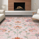 Ultra Soft Area Rug, Non Slip, Stain Resistant, Washable Area Rugs for Living Room, Bedroom, Sophisticated Dusty Toned Artistry(Pink)