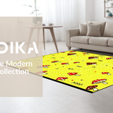 Ultra Soft Area Rug, Non Slip, Stain Resistant, Washable Area Rugs for Living Room, Bedroom, Whimsical Earthy Organic Touch(Yellow)