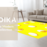 Ultra Soft Area Rug, Non Slip, Stain Resistant, Washable Area Rugs for Living Room, Bedroom, Contemporary Cheerful Egg Pattern(Yellow)