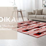 Bold Geometric Guitar Shape Arrangement(Red)