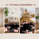 Ultra Soft Area Rug, Non Slip, Stain Resistant, Washable Area Rugs for Living Room, Bedroom, Sophisticated Multi-Tone Floral Composition(Pink)