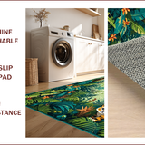 Ultra Soft Area Rug, Non Slip, Stain Resistant, Washable Area Rugs for Living Room, Bedroom, Earthy Neutral Jungle Aesthetic(Green)