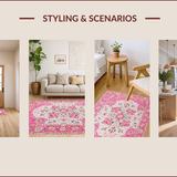 Ultra Soft Area Rug, Non Slip, Stain Resistant, Washable Area Rugs for Living Room, Bedroom, Soft Pink Vintage Aesthetic(Pink)