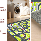 Ultra Soft Area Rug, Non Slip, Stain Resistant, Washable Area Rugs for Living Room, Bedroom, Charming Traffic Storytelling Carpet(Gray)