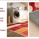 Ultra Soft Area Rug, Non Slip, Stain Resistant, Washable Area Rugs for Living Room, Bedroom, Vibrant Earthy Textured Layers(Red)