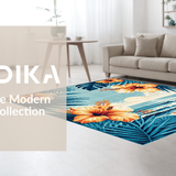 Ultra Soft Area Rug, Non Slip, Stain Resistant, Washable Area Rugs for Living Room, Bedroom, Exotic Botanical Graphic Design(Orange)