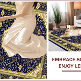Ultra Soft Area Rug, Non Slip, Stain Resistant, Washable Area Rugs for Living Room, Bedroom, Elegant Swirl Pattern in Navy(Blue)