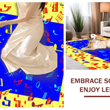 Ultra Soft Area Rug, Non Slip, Stain Resistant, Washable Area Rugs for Living Room, Bedroom, Lively Multicolor Acoustic Pattern(Yellow)