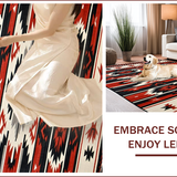 Ultra Soft Area Rug, Non Slip, Stain Resistant, Washable Area Rugs for Living Room, Bedroom, Dynamic Black and Red Pattern(Red)