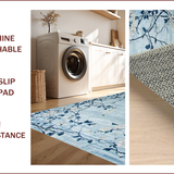 Ultra Soft Area Rug, Non Slip, Stain Resistant, Washable Area Rugs for Living Room, Bedroom, Rustic Blue Tiled Motif(Blue)