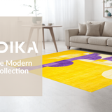 Ultra Soft Area Rug, Non Slip, Stain Resistant, Washable Area Rugs for Living Room, Bedroom, Happy Artistic Textured Style(Yellow)