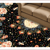 Ultra Soft Area Rug, Non Slip, Stain Resistant, Washable Area Rugs for Living Room, Bedroom, Mystical Luna Moth(Black)