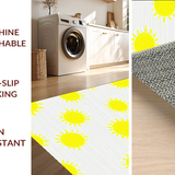 Ultra Soft Area Rug, Non Slip, Stain Resistant, Washable Area Rugs for Living Room, Bedroom, Playful Gray Yellow Whimsy(Yellow)