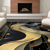 Ultra Soft Area Rug, Non Slip, Stain Resistant, Washable Area Rugs for Living Room, Bedroom, Refined Contemporary Tiled Aesthetics(Gold)