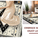 Ultra Soft Area Rug, Non Slip, Stain Resistant, Washable Area Rugs for Living Room, Bedroom, Sophisticated Black and Cream Design(Gray)