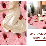 Ultra Soft Area Rug, Non Slip, Stain Resistant, Washable Area Rugs for Living Room, Bedroom, Cherry Fruit Fluffy Shower Mat for Bathtub(Pink)