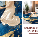 Ultra Soft Area Rug, Non Slip, Stain Resistant, Washable Area Rugs for Living Room, Bedroom, Dynamic Fluid Artful Composition(Blue)