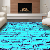 Ultra Soft Area Rug, Non Slip, Stain Resistant, Washable Area Rugs for Living Room, Bedroom, Innovative Abstract Music Vibes(Blue)