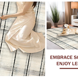 Classic Accent with Striking Alternating Lines and Minimalist Stripe Design(Beige)