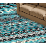Ultra Soft Area Rug, Non Slip, Stain Resistant, Washable Area Rugs for Living Room, Bedroom, Sophisticated Black and White Design(Blue)