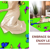 Ultra Soft Area Rug, Non Slip, Stain Resistant, Washable Area Rugs for Living Room, Bedroom, Vibrant Nature-Inspired Playful Theme(Pink)
