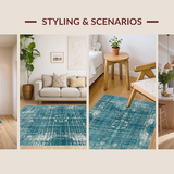 Ultra Soft Area Rug, Non Slip, Stain Resistant, Washable Area Rugs for Living Room, Bedroom, Modern Octopus Rug(Blue)