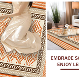 Ultra Soft Area Rug, Non Slip, Stain Resistant, Washable Area Rugs for Living Room, Bedroom, Warm Toned Tiled Aesthetic Piece(Orange)