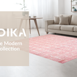 Ultra Soft Area Rug, Non Slip, Stain Resistant, Washable Area Rugs for Living Room, Bedroom, Preppy Pink Bow Pattern Scalloped Edge Rug(Pink)