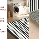 Ultra Soft Area Rug, Non Slip, Stain Resistant, Washable Area Rugs for Living Room, Bedroom, Elegant Black and Cream Chevron(Black)