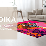 Ultra Soft Area Rug, Non Slip, Stain Resistant, Washable Area Rugs for Living Room, Bedroom, Stylish Pastel Animal Fantasy(Pink)