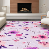 Ultra Soft Area Rug, Non Slip, Stain Resistant, Washable Area Rugs for Living Room, Bedroom, Vibrant Summer Botanical Design(Pink)