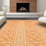 Ultra Soft Area Rug, Non Slip, Stain Resistant, Washable Area Rugs for Living Room, Bedroom, Modern Abstract Colorful Composition(Orange)