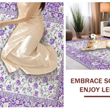 Ultra Soft Area Rug, Non Slip, Stain Resistant, Washable Area Rugs for Living Room, Bedroom, Elegant Purple Botanical Arrangement(Purple)