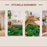 Ultra Soft Area Rug, Non Slip, Stain Resistant, Washable Area Rugs for Living Room, Bedroom, Stylish Christmas Living Room Washable Area Rug(Green)