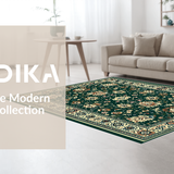 Ultra Soft Area Rug, Non Slip, Stain Resistant, Washable Area Rugs for Living Room, Bedroom, Vibrant Boho Inspired Design(Green)