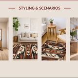 Ultra Soft Area Rug, Non Slip, Stain Resistant, Washable Area Rugs for Living Room, Bedroom, Chic Southwestern Patterned Appeal(Brown)