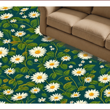 Ultra Soft Area Rug, Non Slip, Stain Resistant, Washable Area Rugs for Living Room, Bedroom, 3D Moss Green Daisy Rug for Living Room Decor(Green)
