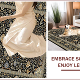 Ultra Soft Area Rug, Non Slip, Stain Resistant, Washable Area Rugs for Living Room, Bedroom, Exquisite Vintage-Inspired Pattern(Black)