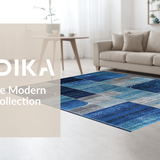 Ultra Soft Area Rug, Non Slip, Stain Resistant, Washable Area Rugs for Living Room, Bedroom, Modern Whimsical Patterned Flair(Blue)
