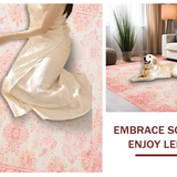Ultra Soft Area Rug, Non Slip, Stain Resistant, Washable Area Rugs for Living Room, Bedroom, Chic Vintage Floral Elegance(Pink)