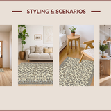 Ultra Soft Area Rug, Non Slip, Stain Resistant, Washable Area Rugs for Living Room, Bedroom, Neutral Abstract Dining Room Distressed Large Rug(Beige)